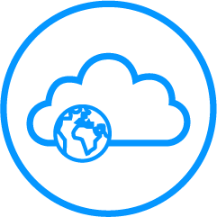 Cloud icon with globe