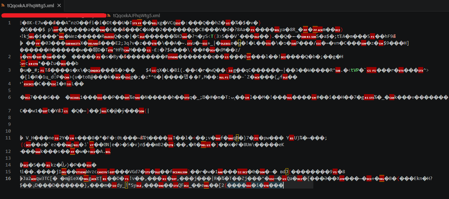 Screenshot of encoded malware's stage 2 code.